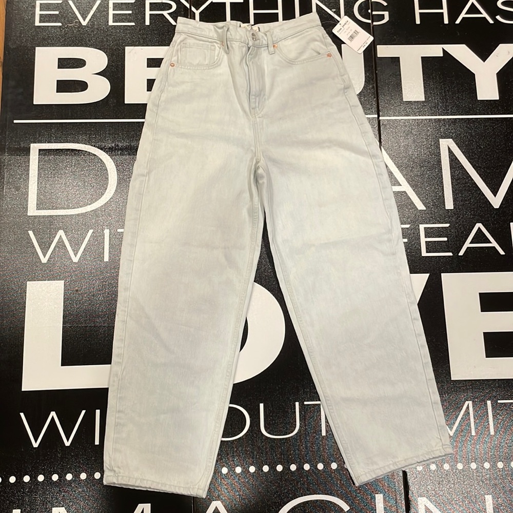 NWT Free People Icy Blue denim size 26 Frank Dad Jean